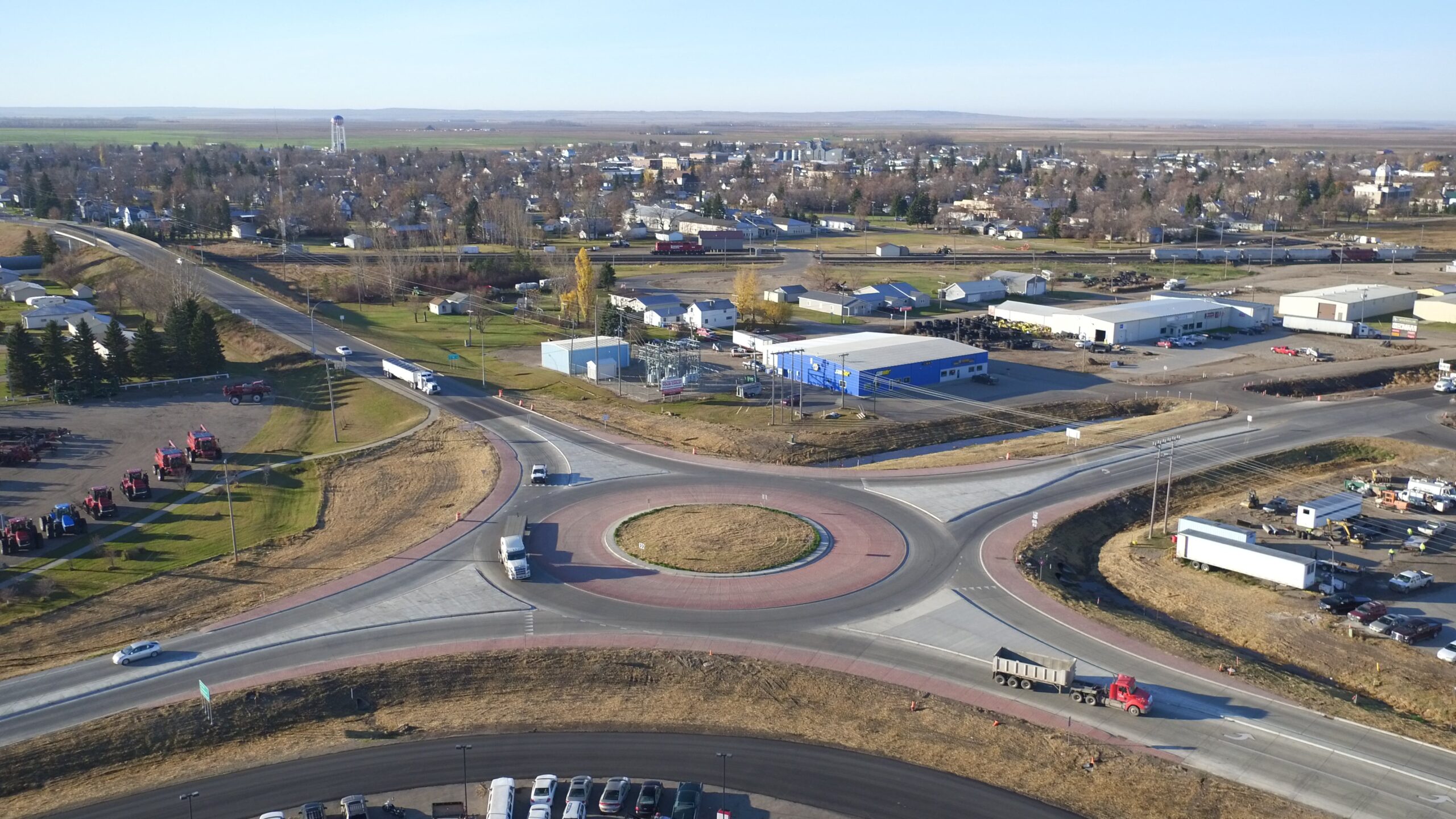 view of large roundabout from the air